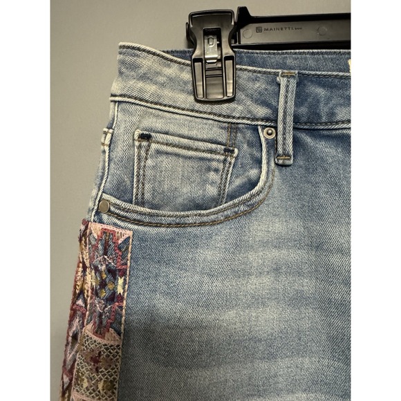 Driftwood Jeans Womens Size 27‎ Jackie Embroidered Straight Leg Blue $138 - Picture 3 of 13